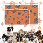 12"×20" Dog Food Mat-Absorbent Dog Mat for Food and Water, No Stains Quick Dry Cat Bowl Mat Non Skid Feeding Mat with Footprints for Messy Drinkers Orange