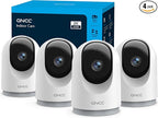 GNCC 2K Cameras for Home Security-Indoor Pan/Tilt Cameras for Baby Monitor/Pet Camera with Phone App, Night Vision, Motion Detection, 2-Way Audio, 24/7 SD Recordings, 2.4Ghz WiFi (4Pack)