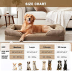 INVENHO Orthopedic Medium Dog Beds for Medium Dogs, Waterproof, Egg-Crate Foam Dog Couch Bed with Washable Removable Cover, Waterproof Lining and Nonskid Bottom