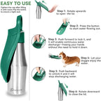 27 OZ Dog Water Bottle Portable Stainless Steel Convenient Pet Water Dispenser, Leak Proof Puppy Travel Water Bowl for Dog Outdoor Walking, Hiking, Perfect Size for All Dog Breeds, Sage Green