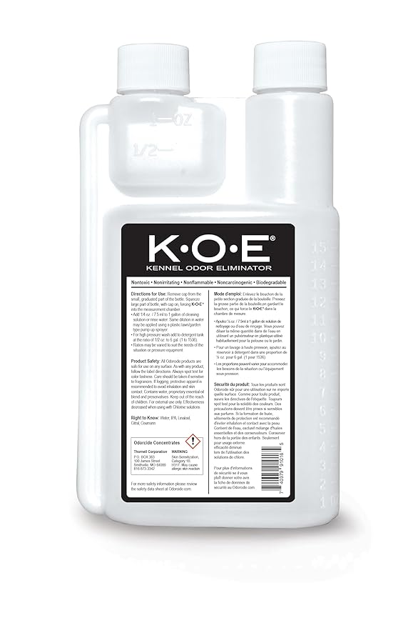 Odorcide K.O.E. Apricot Odor Eliminator 16 oz for Strong Odor for Cages, Runs & More – Home & Kennel w/Safe, Non-Enzymatic Formula