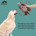 Hollypet Plush Dog Squeaky Toy Stuffed Armadillo Animal Pet Puppy Chew Toys with Clean Teeth for Small Medium Large All Breed Sizes Dogs, Burnt Orange and Light Yellow,8 in