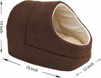 GOOPAWS Cat Cave for Cat and Warming Burrow Cat Bed, Pet Hideway Sleeping Cuddle Cave (Brown-2)