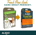 ALZOO Natural Flea & Tick Dog Collar - Helps Repel Fleas, Ticks & Mosquitoes - 100% Plant-Based Active Ingredients - Waterproof - Up to 4 Months Protection - Medium-Sized Dogs: 16-40 lbs - Single