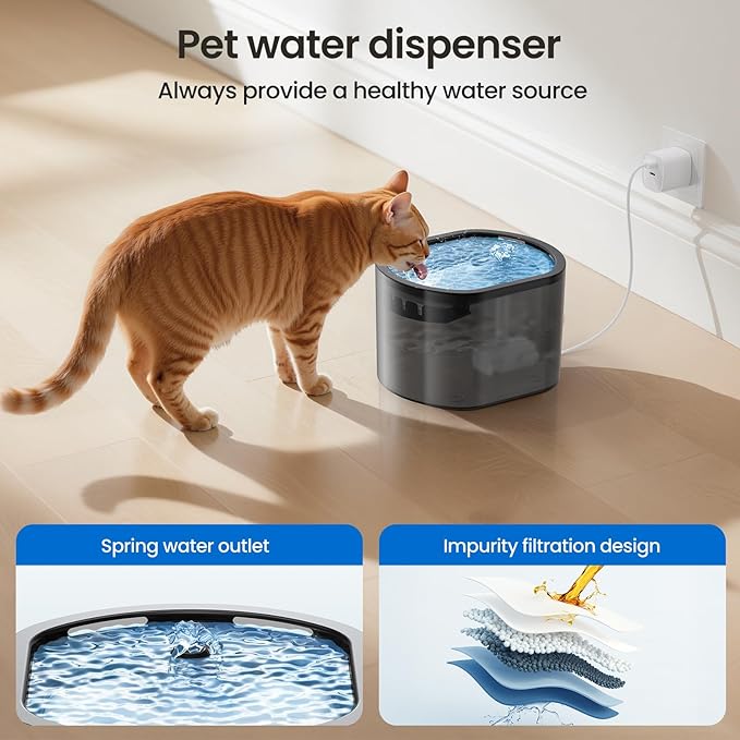 Automatic Cat Feeder and Water Fountain 5G WiFi Cat Food Dispensers, APP Remote Control, Programmable Timed Feeding,Dry Food Smart Feeder 10s Voice Recorder, 1-10 Meals/Day for Cats Small Dogs