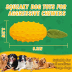 Squeaky Dog Chew Toys, Strong Tough Dog Toy with Natural Rubber, Teething Chew Toys for Small Medium Large Breeds, Kiwano Horned Cucumber Shape