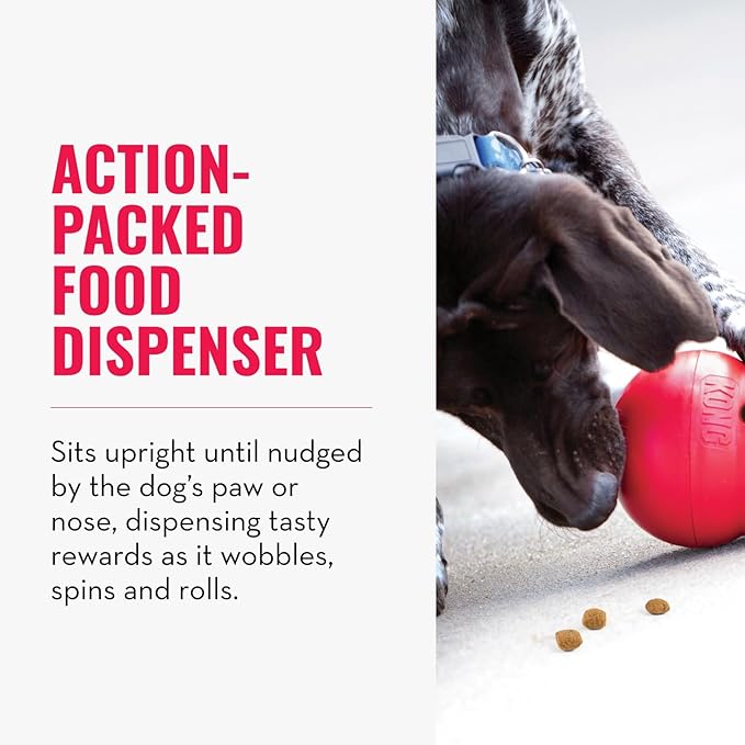 KONG Wobbler - Interactive Dog Toy for Treat Dispensing - Dog Slow Feeder for Healthy Eating - for Medium/Large Dogs
