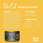 Tiki Cat After Dark, Chicken, High-Protein and 100% Non-GMO Ingredients, Wet Cat Food for Adult Cats, 5.5 oz. Cans (Pack of 8)