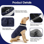 Dog Winter Coat Warm Padded Puppy Jacket Windproof Water Resistant Clothes for Small Medium Large Pets Christmas Sweater Outfit Vest(DarkBlue, M)