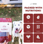 Skona PetFood Beef Heart Jerky Dog Treats & Cat Jerky Treats, High Protein, Single-Ingredient Training Snacks, Grain-Free, USA Made, Rich in Taurine, Supports Digestion & Dental Health, 4oz