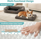 Orthopedic Dog Bed for Medium Dogs & Large Dogs - Washable Rectangle Pet Bed with Anti-Slip Bottom, Soft Calming Cat & Puppy Bed for Indoor Pets (35"x25"x8", Grey)