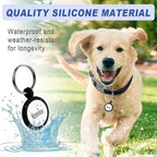 Dog Tags Personalized,QR Code Smart Pet ID Name Tag,Instant Location Alerts,Easy Online Profile Updates,No Fees,No Apps,Anti-Lost,Waterproof Silicone Dog Cat Tag for Small,Medium,Large Dogs(Black)