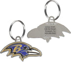 NFL Baltimore Ravens Engraving Pet IDs in 32 Team Logo Shapes, Personalized Dog & Cat Tags with 3 lines of Customizable Text for Tracking & Safety. Stainless Steel Pet ID Tracking Tags