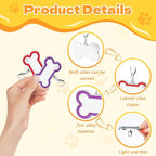 12 Pack Blank Dog Tags Engraved, Zinc Alloy Bone Shape Dog Name Tag, 1.8in Pet ID with Lobster Clasp for Engraving Name Phone Number (6 Colors)