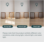 Semiocthome Freestanding Dog Gate 24“Tall, Walnut Foldable Dog Gates for Doorways Stairs Indoor, Wooden 4 Panels Pet Gates for Dogs with 2 Metals Stands, Fully Assembled Door Gates Fences