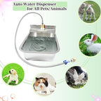 Small Automatic Dog Water Dispenser, 9L Stainless Steel Dog Water Bowl for Outdoor, for Puppies, Kittens, Lambs,Chickens, Livestock,Anti Tip, Fits GHT 3/4'' Faucet