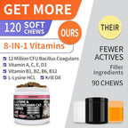 Lysine Supplement for Cats, Cat Treats for Sneezing and Runny Nose, Cat Cold, Cat Immune Support, Eye Function, and Respiratory Health, L-Lysine cat Vitamins for Cats (120 Pills, Salmon)