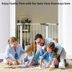 30 Inch Tall Baby Gate Auto Close Dog Gate Adjustable 29.92"-49.21" Wide Pressure Mounted Walk Through Swing Pet Gate for Doorways (29.92"-49.21" Wide)