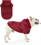 SCENEREAL Fleece Dog Sweater Hoodie for Small Medium Large Dogs, Fuzzy Warm Puppy Sweatshirt with Pocket, Girl Boy Pet Clothes for Winter/Fall, Designer Cute Male/Female Cat Clothes with Leash Hole