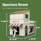 SMILE PAWS Cat Beds for Indoor Cats, Cardboard Cat House with Scratchers, Coffee Shop, Large Sturdy Cat Furniture Condo Cave Tent, Easy to Assemble Pet Toys Accessories Stuffs, Bunny Small Animals