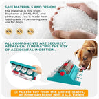 KADTC Paw-Activated Rolling Puzzle Game Toy Level 2 in 1 Treat Toys Capacity 16.4oz Slow Feeder Adjustable Interactive Food Dispenser for Medium/Large Dogs Brain Mental Stimulation and Healthy Eating