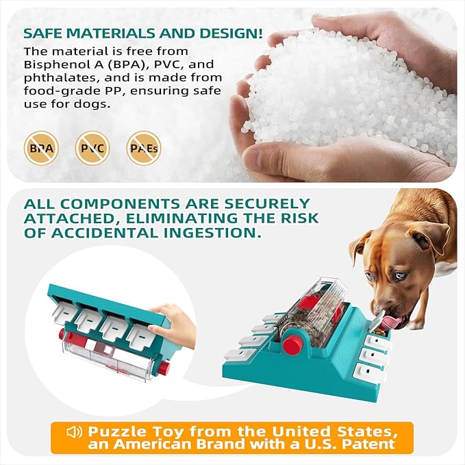 KADTC Paw-Activated Rolling Puzzle Game Toy Level 2 in 1 Treat Toys Capacity 16.4oz Slow Feeder Adjustable Interactive Food Dispenser for Medium/Large Dogs Brain Mental Stimulation and Healthy Eating