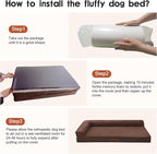 Orthopedic Dog Bed Medium Size Dog, 3 Inch Memory Foam Pet Bed for Small and Medium Dogs, Washable Removable Cover, Nonskid Bottom, Waterproof, 35x23 Inches, M Brown Grey