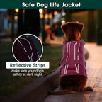 Kuoser Dog Life Jacket High Flotation, Reflective Dogs Life Vest for Swimming Boating, Adjustable Small Medium Large Dog lifejacket, Lightweight Dogs Life Preserver Rescue Handle Spring Summer Pool