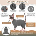 ROZKITCH Hairless Cat Sweater, Breathable Soft Jumpers for Sphynx Only, Coat with Four Legs, Warm Sweater T-Shirt Cat Pajamas Jumpsuit Vest Cornish Rex, Devon Rex, Peterbald Grey S