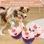 BABORUI Interactive Dog Toys Pig, Jumping Squeaky Dog Toys with Recording and Music Modes, Rechargeable Moving Dog Chew Toys for Small/Medium/Large Dogs to Keep Them Busy(Red Pig)