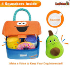 Hide and Seek Dog Toys, Squeaky Interactive Puzzle Dog Toys for Boredom and Stimulation, Dog Enrichment Toys with Rope for Small and Medium Dogs - Lunch Box