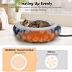 INVENHO Heated Cat Bed, Heated Cat Beds for Indoor Cats and Small Dogs, 20" Cozy Donut Heated Pet Bed with Timer & Temp Adjustable, Removable Waterproof Electric Warming Bed for Indoor Cat