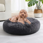 JOLLYVOGUE Dog Bed, Calming Anti-Anxiety Large Dog Bed, Fluffy Donut Cushion for Medium and Large Pets (39")