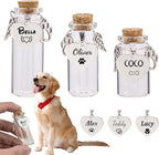 Personalized Pet Fur Keepsake Bottle, Heart Shape Custom Name Engraved Glass Dog Hair Keepsake, Pet Hair Memorial Vials for Dog/Cat Hair & Ashes, Sympathy Gift for Pet