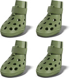 Dog Shoes for Hot Pavement, Breathable Dog Boots Paw Protectors with Adjustable Straps & Non-Slip Sole, Easy On & Off, Waterproof, Easy-Cleaning Silicone Outdoor Dog Booties for Beach and Snow