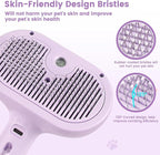 3 in 1 Cat Steam Brush, Pet Spray Hair Removal Comb for Shedding & Grooming, Water Brush for Cats Dogs Small Animals Long Short Haired with One-Click Release Button(Purple)