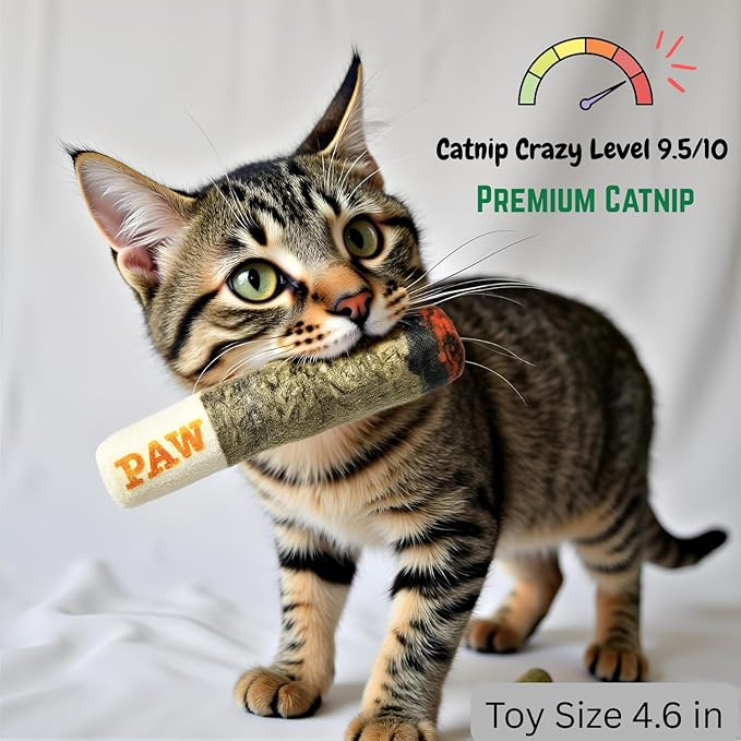 Nestpark Cat Doobie Catnip Cat Toy - Crinkle Kitten Kicker with Extra Strong Catnip - Funny Interactive Cat Toy Indoor Cat Gifts