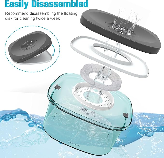 UPSKY 4L Dog Water Bowl 135oz No Spill Dog Bowl Extra Large Capacity Slow Drinking Water Feeder, Splash Proof Pet Water Dispenser Vehicle Carried Travel Water Floating Bowl for Dogs, Cats