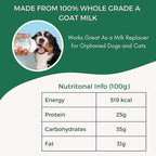 Pets Gone Wild Goat Milk Powder, Non-GMO, Picky Eater Friendly, Liquid Gold High Protein Supplement for Gut Health, Immunity & Hydration Ideal as Milk or Food Topper, Made in Canada