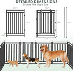 Dog Playpen Metal Dog Fence Outdoor for Yard 32" Height 32 Panels Portable Dog Pen Pet Kennel for RV Camping(Black-Silver)