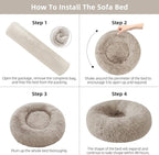 Cat Beds for Indoor Cats,20 Inch Dog Bed for Small Melium Large Dogs, Washable-Round Pet Bed for Puppy and Kitten with Slip-Resistant Bottom