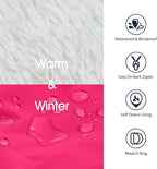 IECOii Dog Coat for Large Dogs Waterproof Dog Winter Jacket with Harness Built in, Rosered - XXLarge, Thermal Warm Fleece Lined, Reflective Dogs Jackets for Cold Weather Camping, Hiking, Pitbull