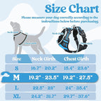 rabbitgoo Dog Harness Medium Sized, No Pull Pet Harness with 3 Buckles, Adjustable Soft Padded Vest with Control Handle, Walking Reflective Pet Vest for Medium Dogs, Sky Blue, M