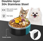 LIHONG Stainless Steel Dog Bowls for Large Dogs,Dog Food Water Bowls with Non Slip Rubber Bottom,Pet Feeding Bowl,Double Wall Insulated,Rustproof(64oz,Black)
