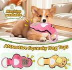 2-Pack Squeaky Dog Toys & Tough Tug of War Set - No Stuffing Chew-Resistant Plush Toys to Keep Them Busy, Best Birthday Gift for Small/Medium/Large Breeds (Ducks & Gorilla)