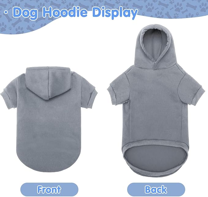 BINGPET Dog Hoodies - Fleece Lined Fall Dog Puppy Sweatshirt Soft Warm Sweater Winter Hooded Clothes for Small Medium Large Dogs & Cats