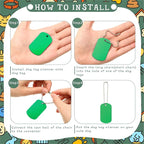 Yinkin 200 Pcs Personalized Military Dog Tags Set Including 100 Pcs Aluminum Blank Dog Tags for Engraving 100 Ball Steel Chain Rectangle Metal Blank Stamping Label for DIY Craft(Green)