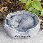 Cat Memorial Stones Garden Statues Engraved with Name, Personalized Pet Memorial Stones for Cat Headstones Grave Markers Tombstones Sympathy Gifts Loss Gifts Outdoors