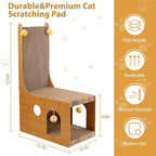 Cat Scratcher, Cat Scratching Board, L Shaped Vertical Cat Scratcher for Wall and Couch Protection, Cat Cardboard Scratcher with 4 Ball Toys for Indoor Cats