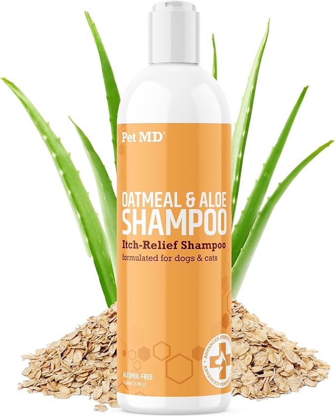 Pet MD - Oatmeal Dog Shampoo Cats and Dogs for Itch Relief and Moisturizer for Dry Skin and Coat - 16 Oz